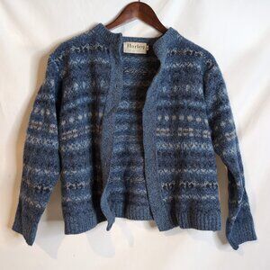Harley of Scotland Women's Blue Cardigan Premium Knitwear No Buttons, Size XL